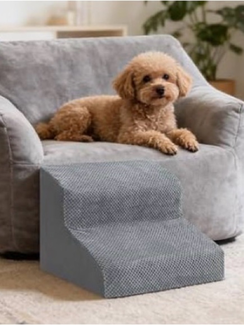 Gray Pet Ramp Step - Supportive Non-Slip Dog Step